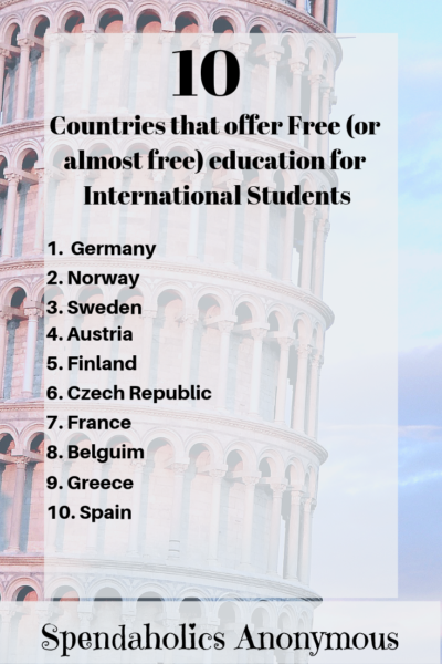 10 countries that offer free (or almost free) education to International Students. Spendaholics Anonymous